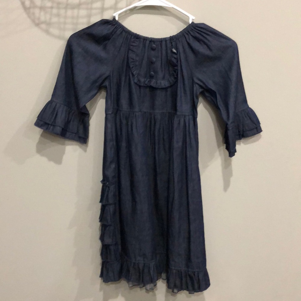 Denim ruffle dress sz 6
